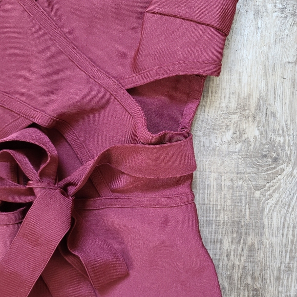 Windsor Wine Red Bandage Dress - Picture 6 of 8